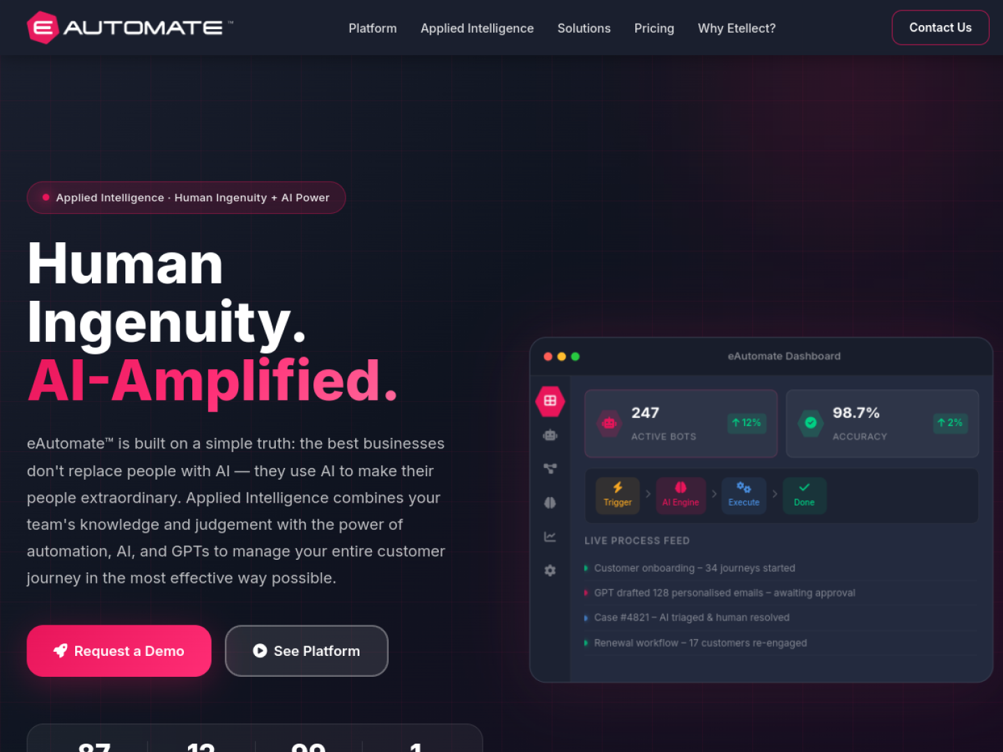 Screenshot of the eAutomate homepage