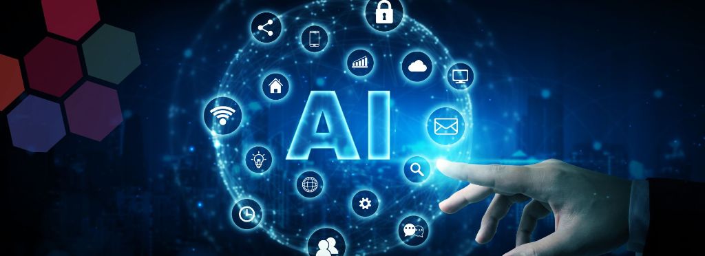 AI Technology - Hand touching AI interface